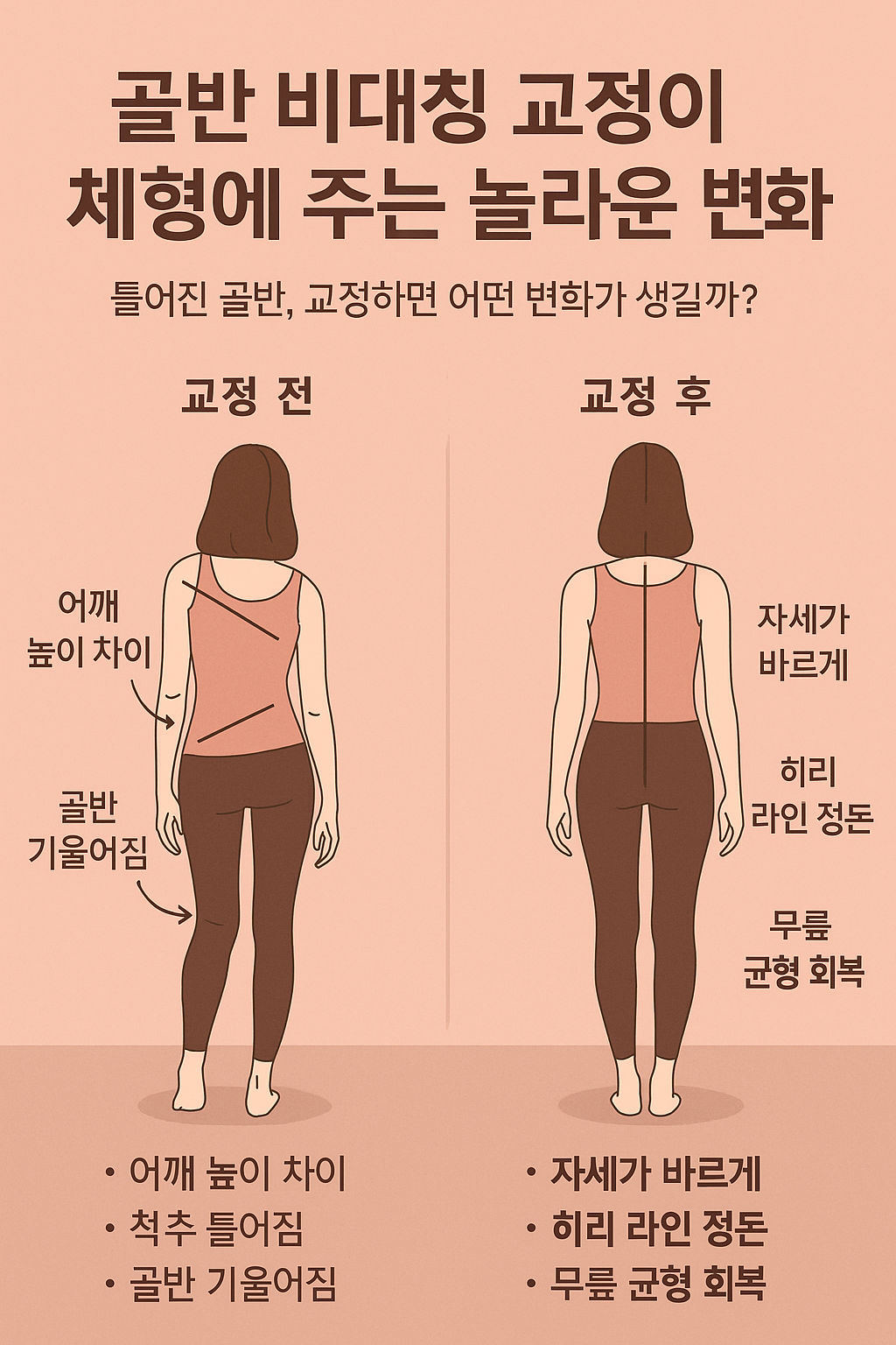 골반 비대칭 교정이 체형에 주는 놀라운 변화