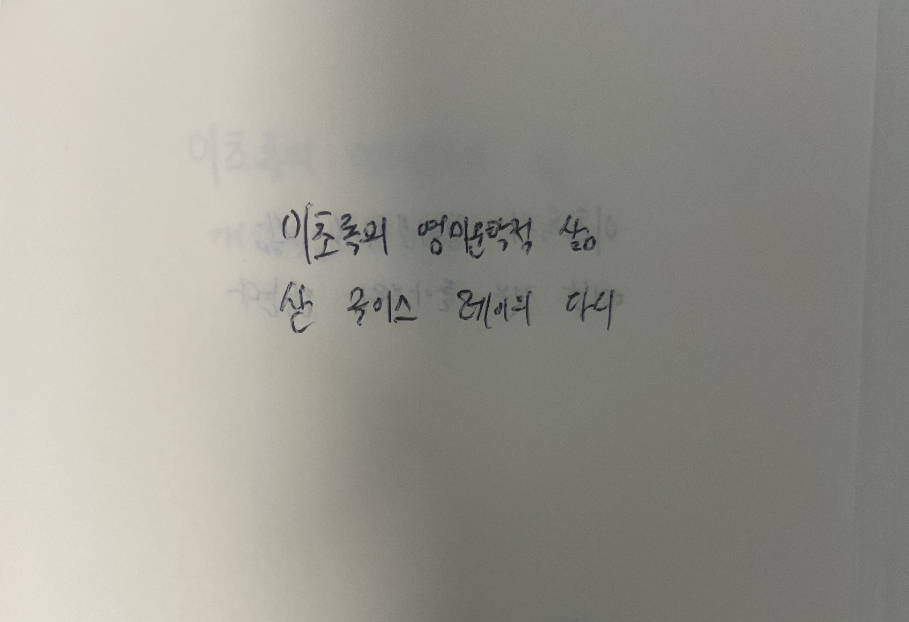 이초록의 영미문학적 삶- 산 루이스 레이의 다리 손턴 와일더 손글씨