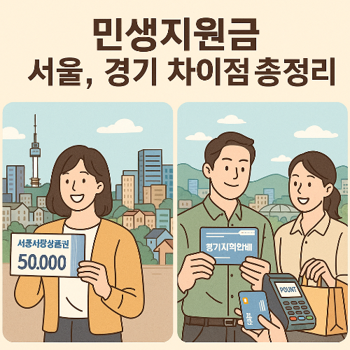 민생지원금 서울, 경기 차이점 총정리 (2025년 최신)