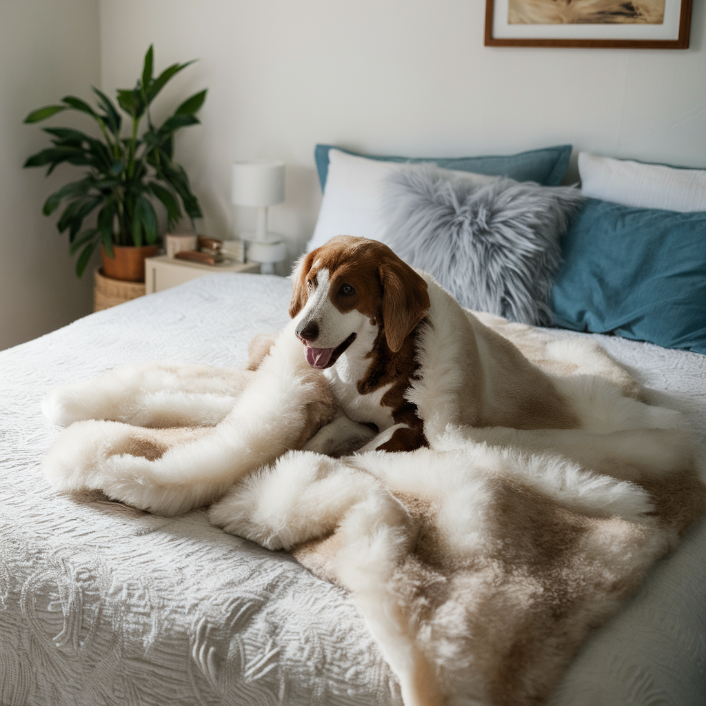 침대 모피 이불 무료 이미지