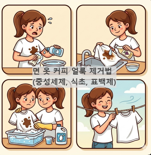 면 옷 커피 얼룩 제거법