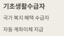 2025 민생지원금 - 기초생활수급자