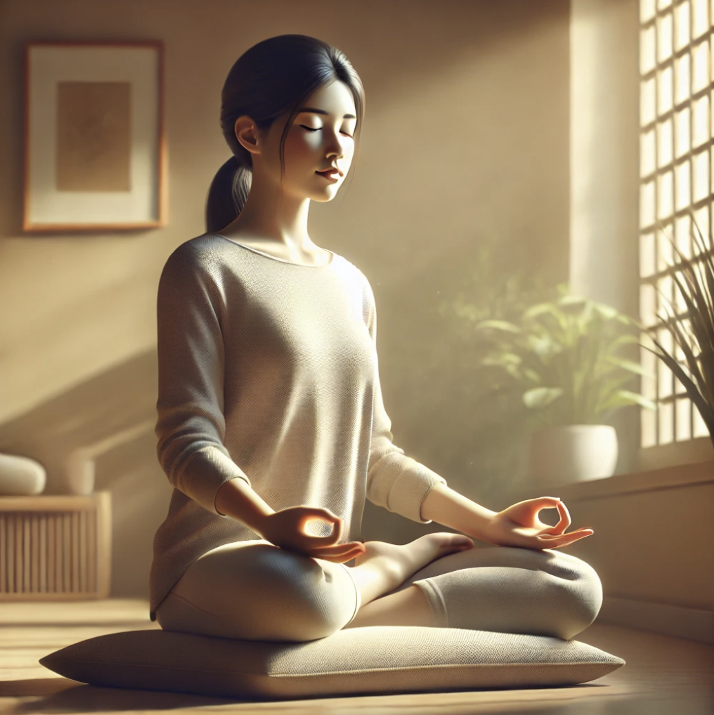 호흡 명상 하는 사람