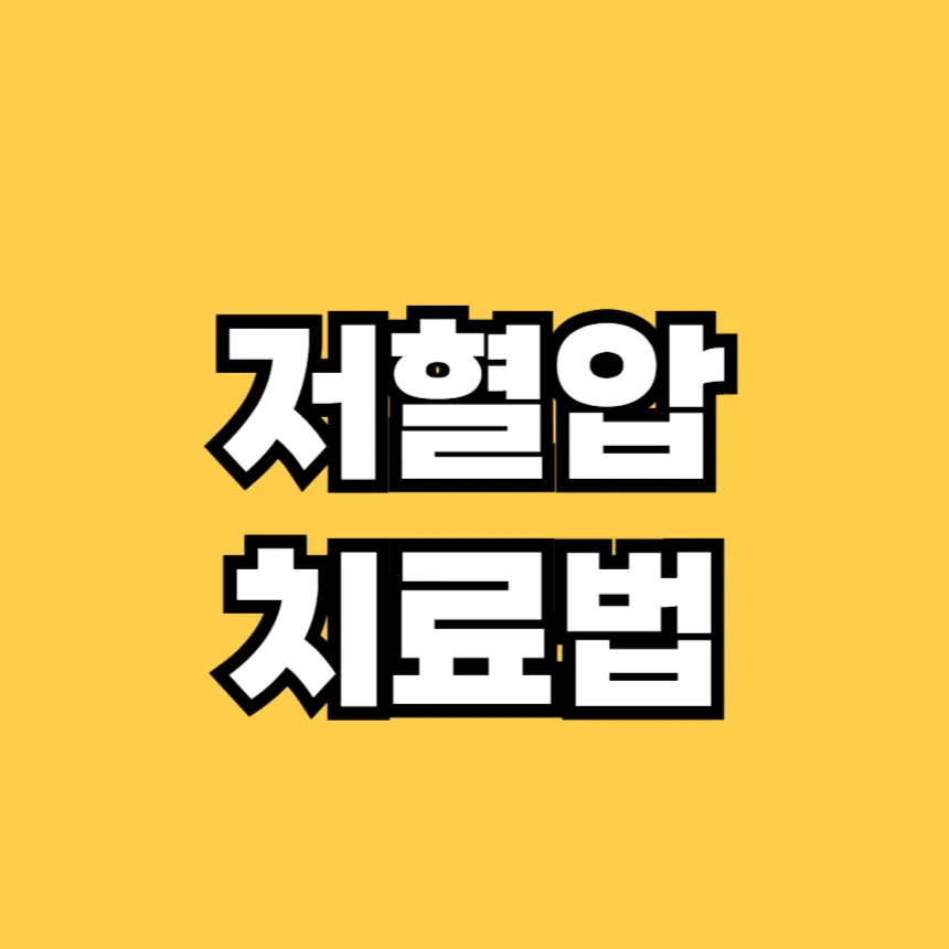 저혈압 치료법