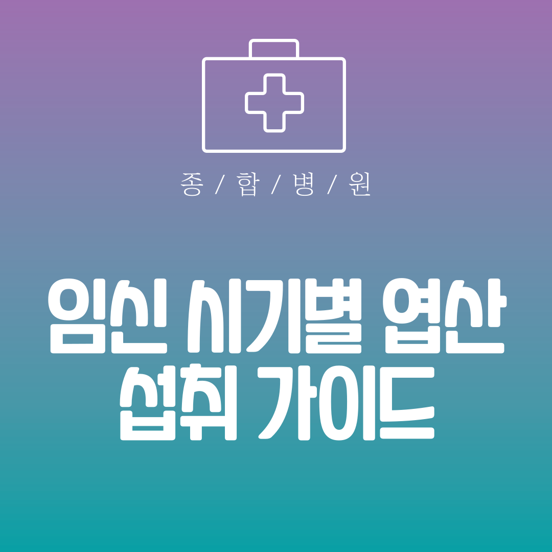 임신 시기별 엽산 섭취 가이드