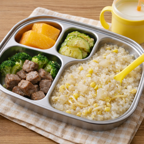 시원한 소고기 무 진밥 완성 모습 및 11개월 아기 소화 잘되는 식단