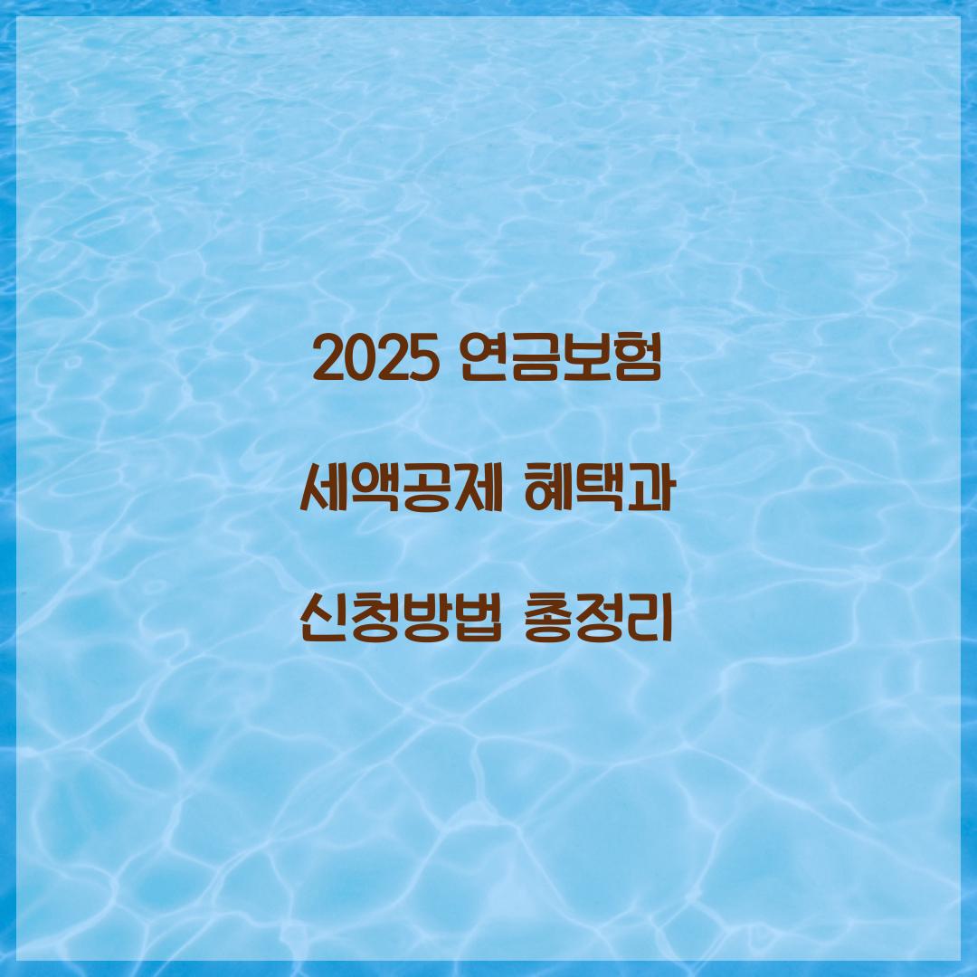 2025 연금보험 세액공제