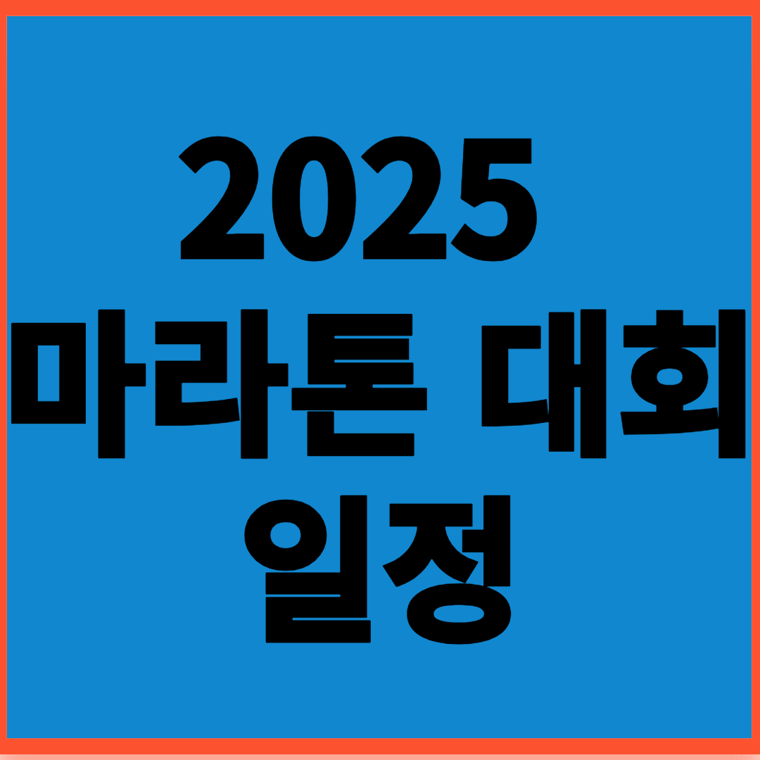 2025 마라톤 대회 일정