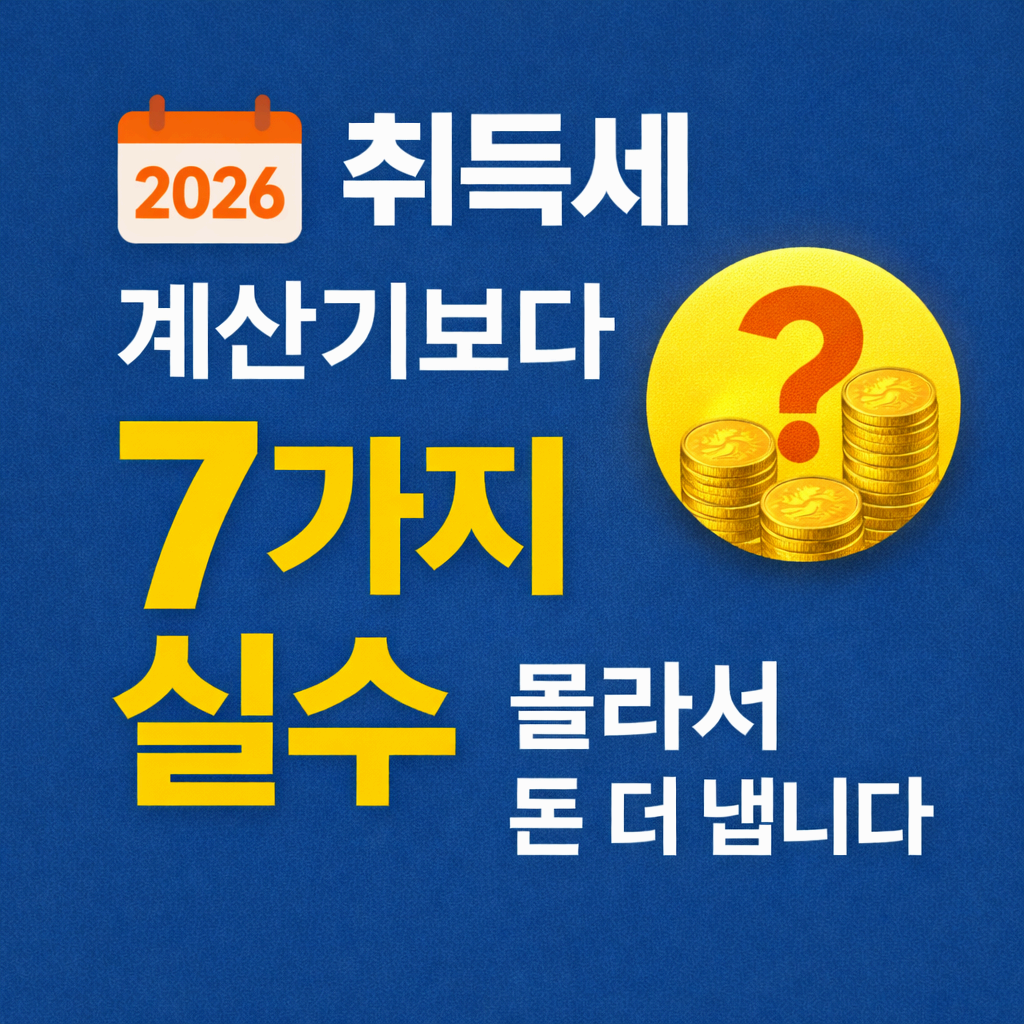 취득세 계산기보다 중요한 7가지 실수