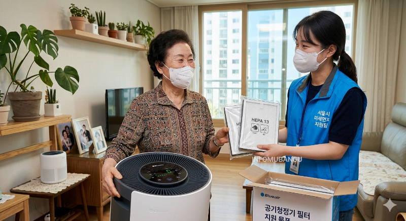 미세먼지 예방 물품 공기청정기 필터 지원