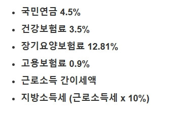 연봉 공제내역