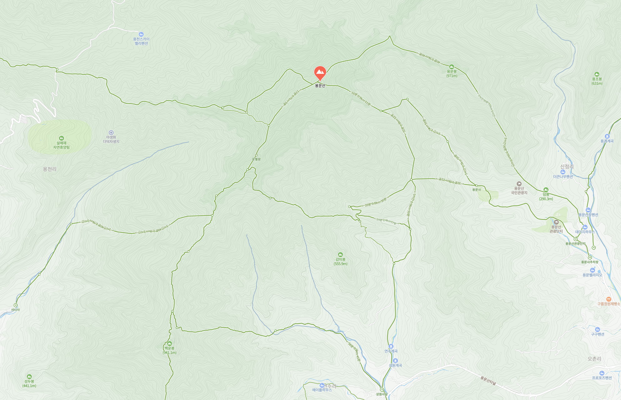 용문산등산지도