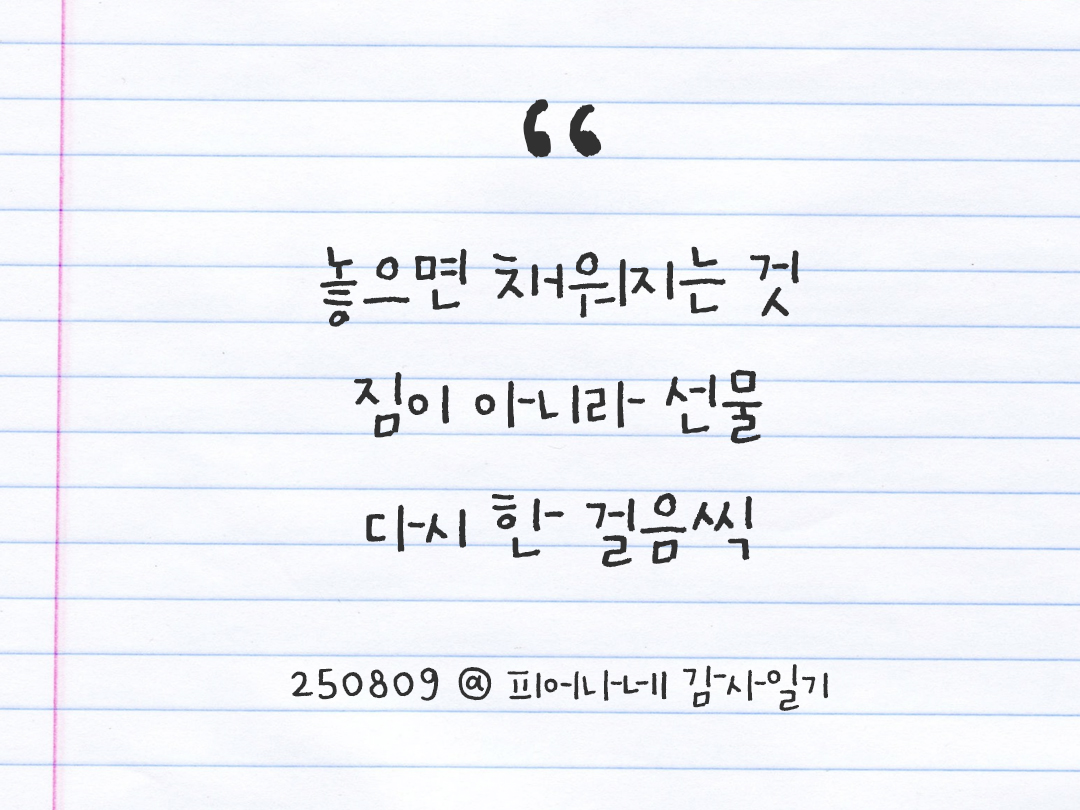 25년 8월 9일 오늘 내 마음 기록하기 감사노트, 감사를 통해 발견한 행복, 오늘 감사한 순간들 by 피어나네 감사일기