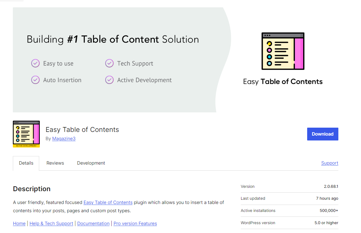 워드프레스 쉬운 목차 (Easy TOC) 플러그인 버그 수정 (최신 버전 업데이트)