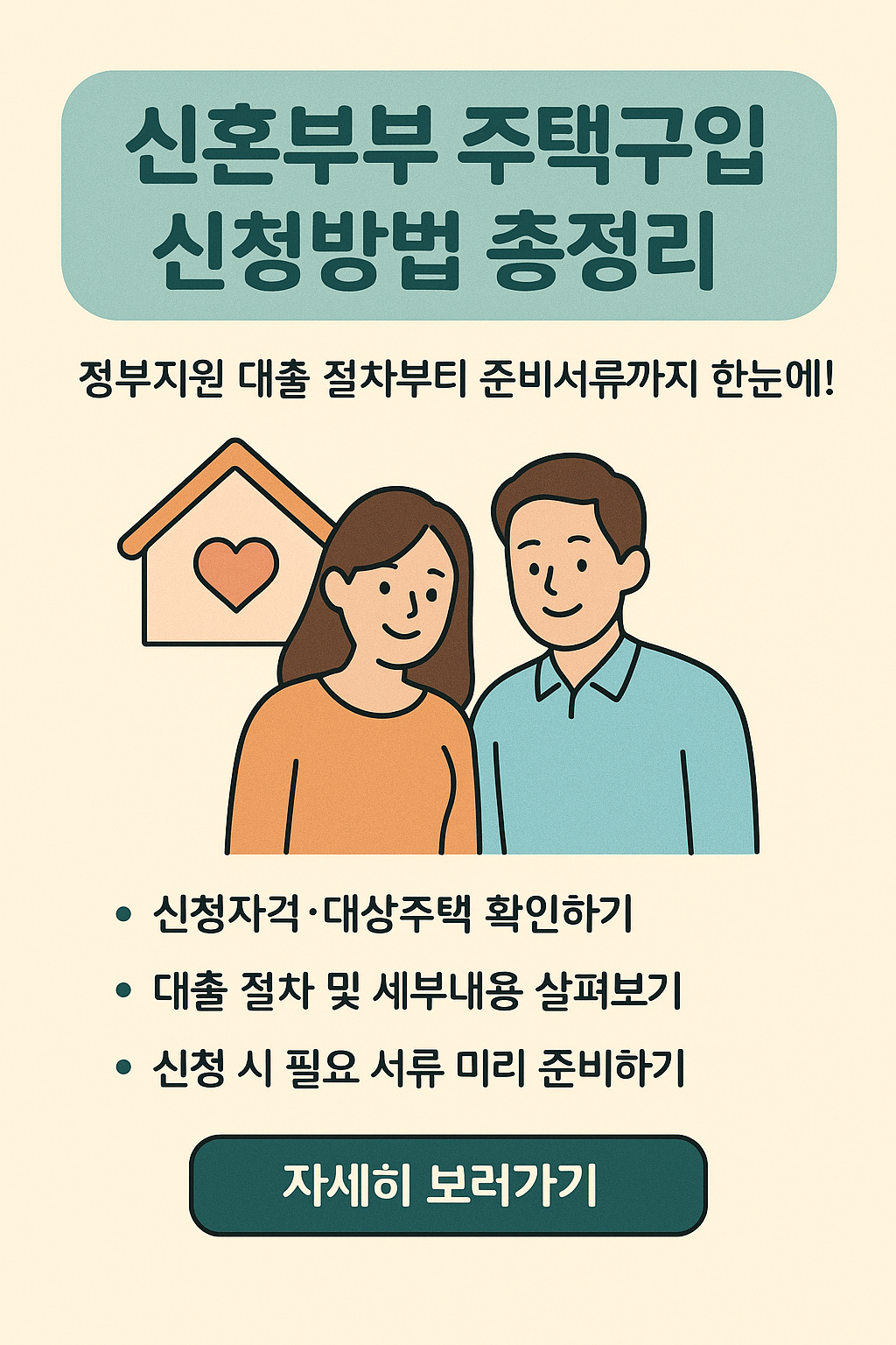 신혼부부주택구입자금, 놓치면 손해! 내 집 마련 정부지원 대출 알아보기