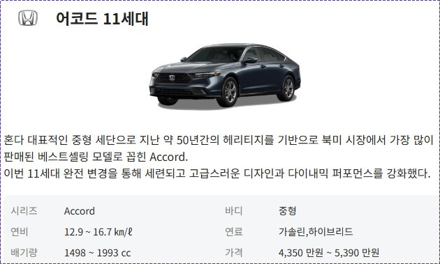 혼다 어코드 하이브리드 2024 가격