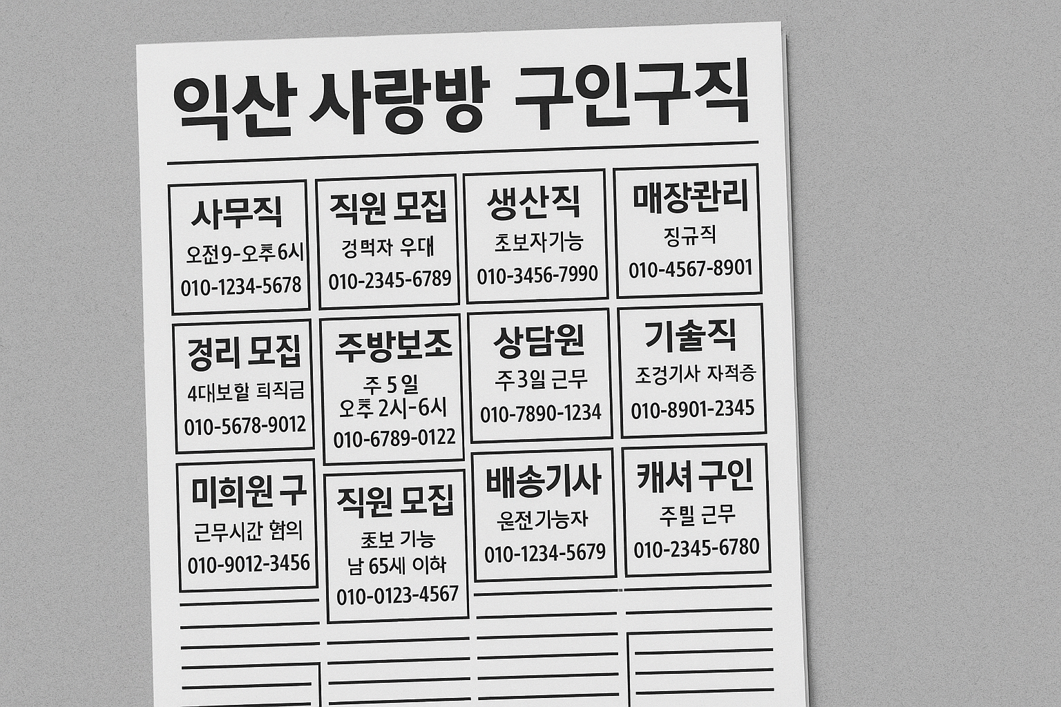 익산 사랑방신문 구인구직&middot;부동산 정보 찾는 팁