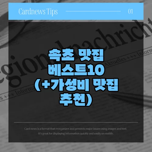 속초 맛집 베스트10 (+가성비 맛집 추천)