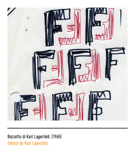 칼 라거펠트의 ff logo 스케치