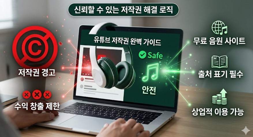 유튜브 저작권 침해 피하는 무료 음원 사이트 및 사용 주의사항