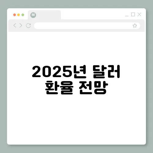 2025년 달러 환율 전망