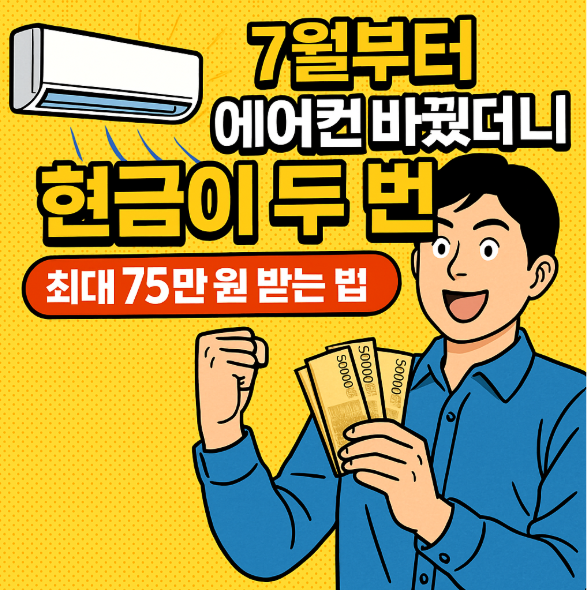 7월부터 에어컨 바꿨더니 현금이 두 번? 최대 75만 원 받는 법
