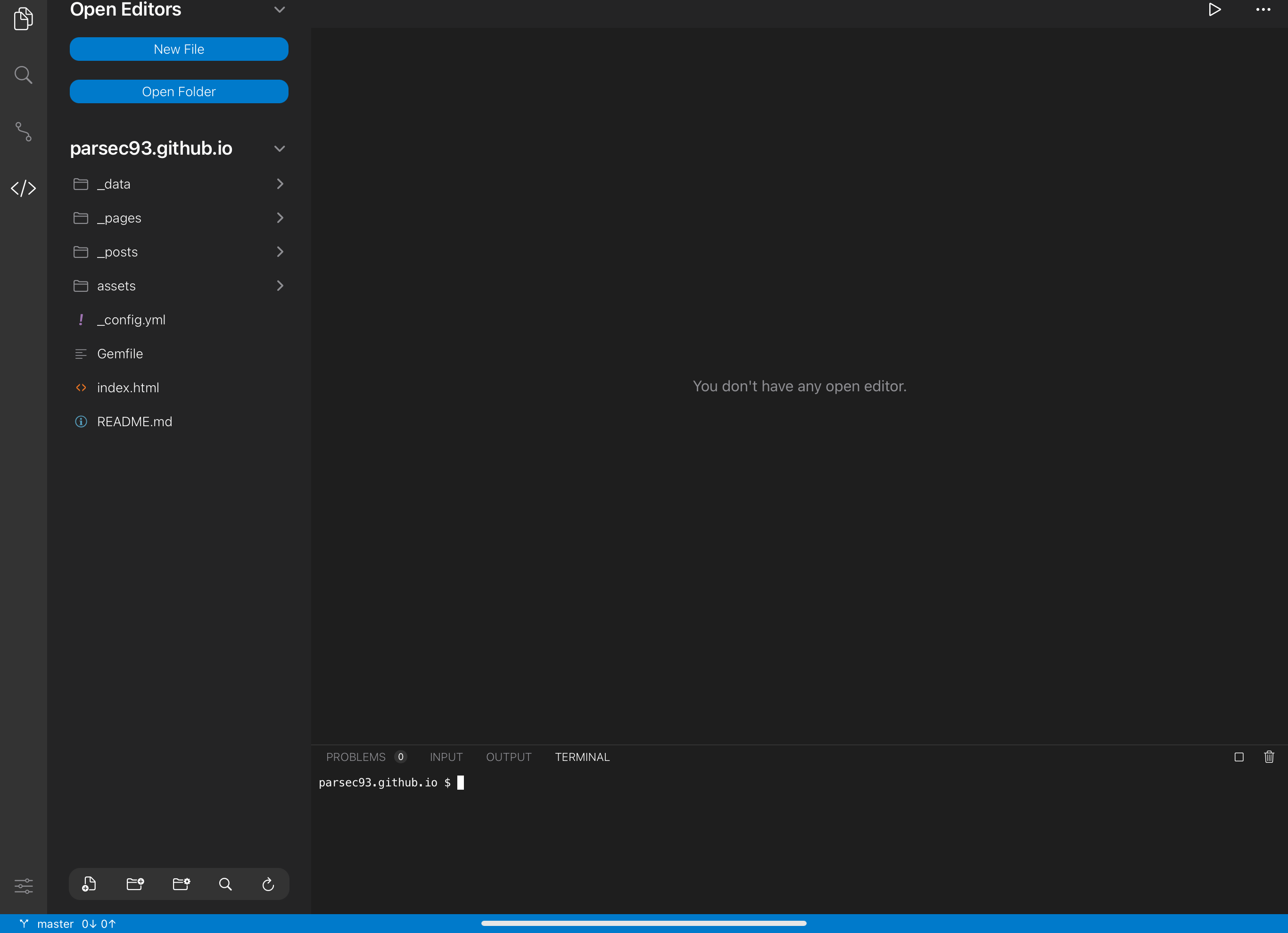 앱스토어 Code App 실행 화면
parsec93 이라는 github 레포지토리를 복사해온 상태