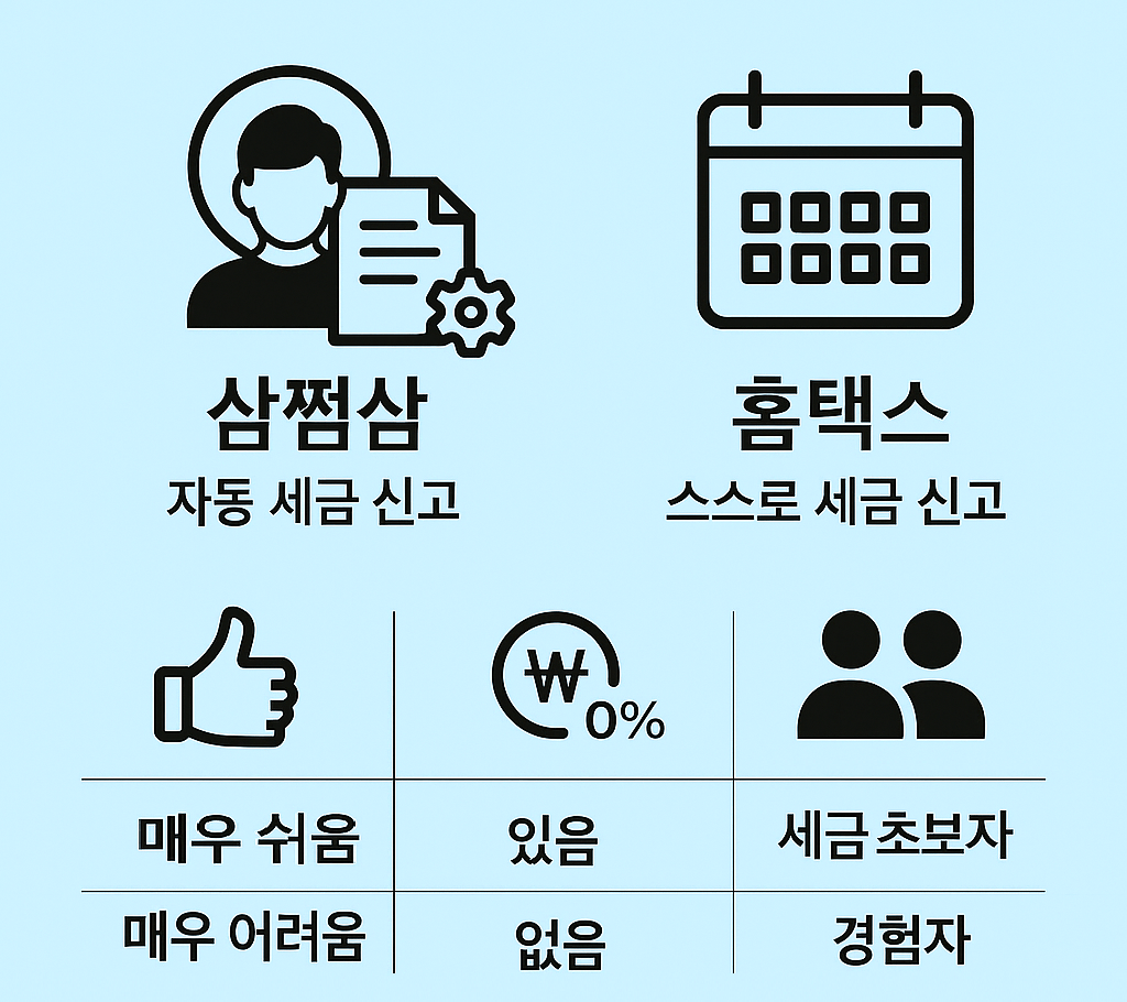삼쩜삼 vs 홈택스, 세금 초보는 어디서 신고해야 할까