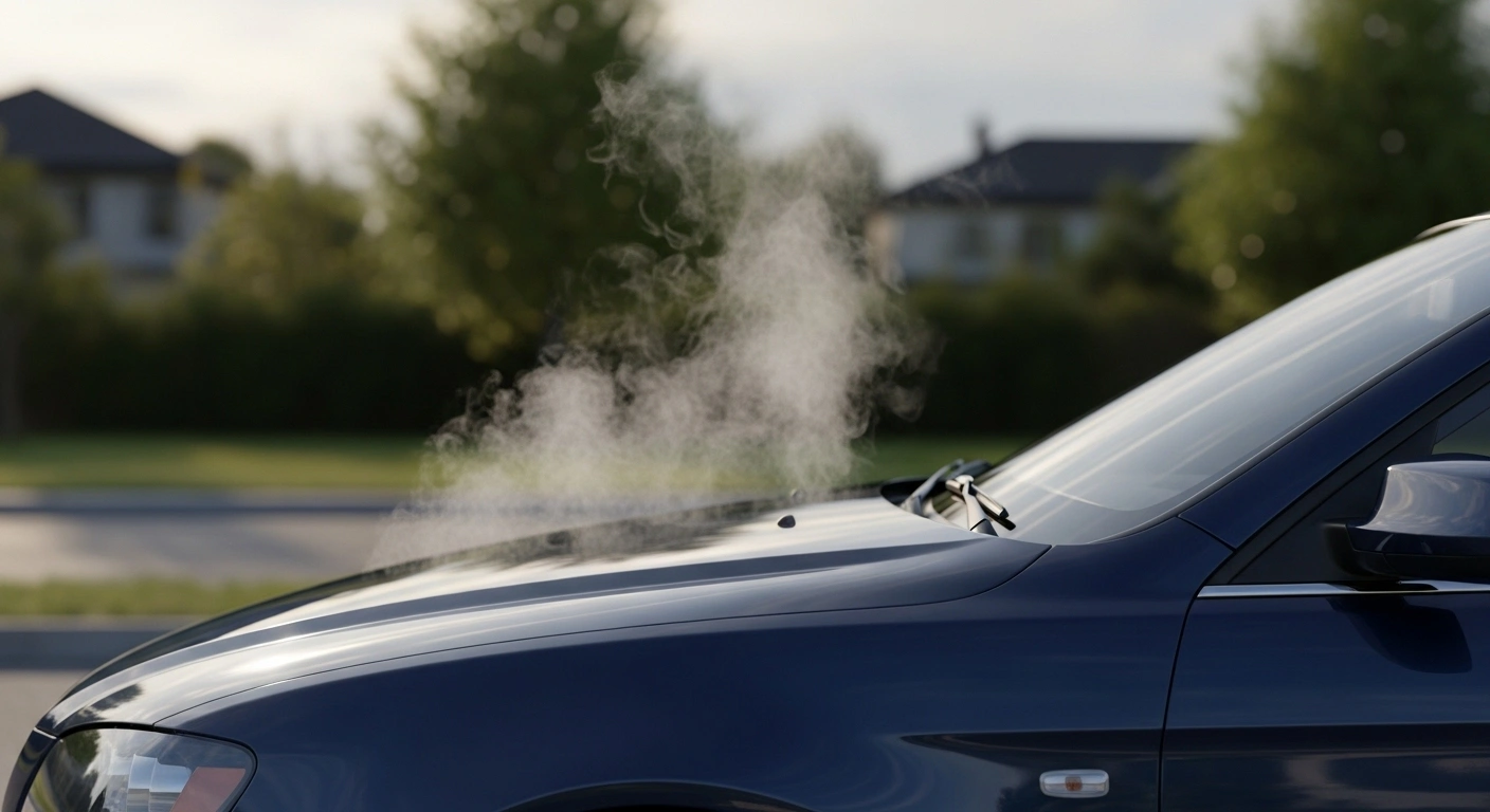 브레이크를-밟고-있을-때-보닛에서-연기가-피오오르는-AI-이미지