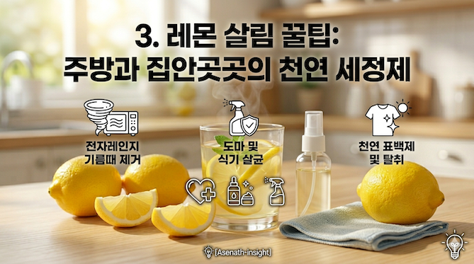 레몬 살림 꿀팁: 주방과 집안곳곳의 천연 세정제