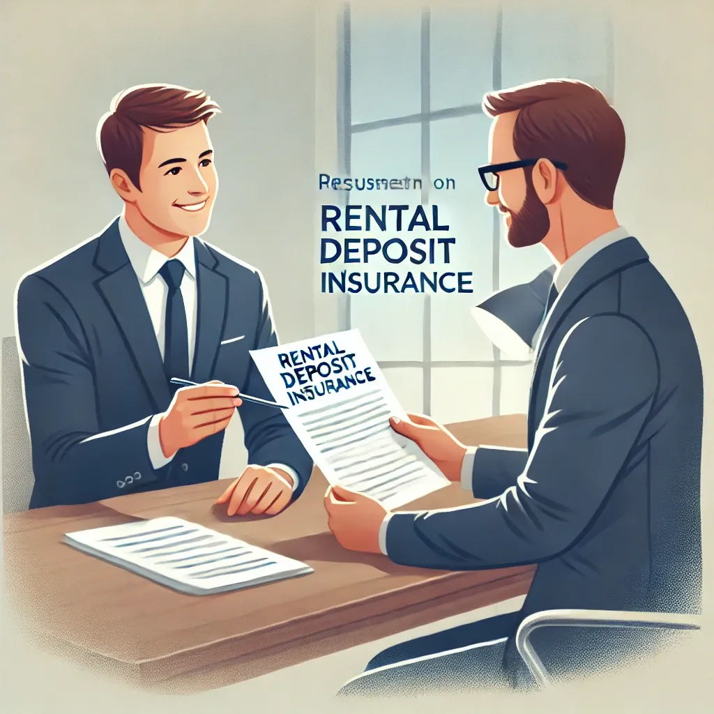 전세 보증 보험 상담을 받는 사람과 상담사의 일러스트