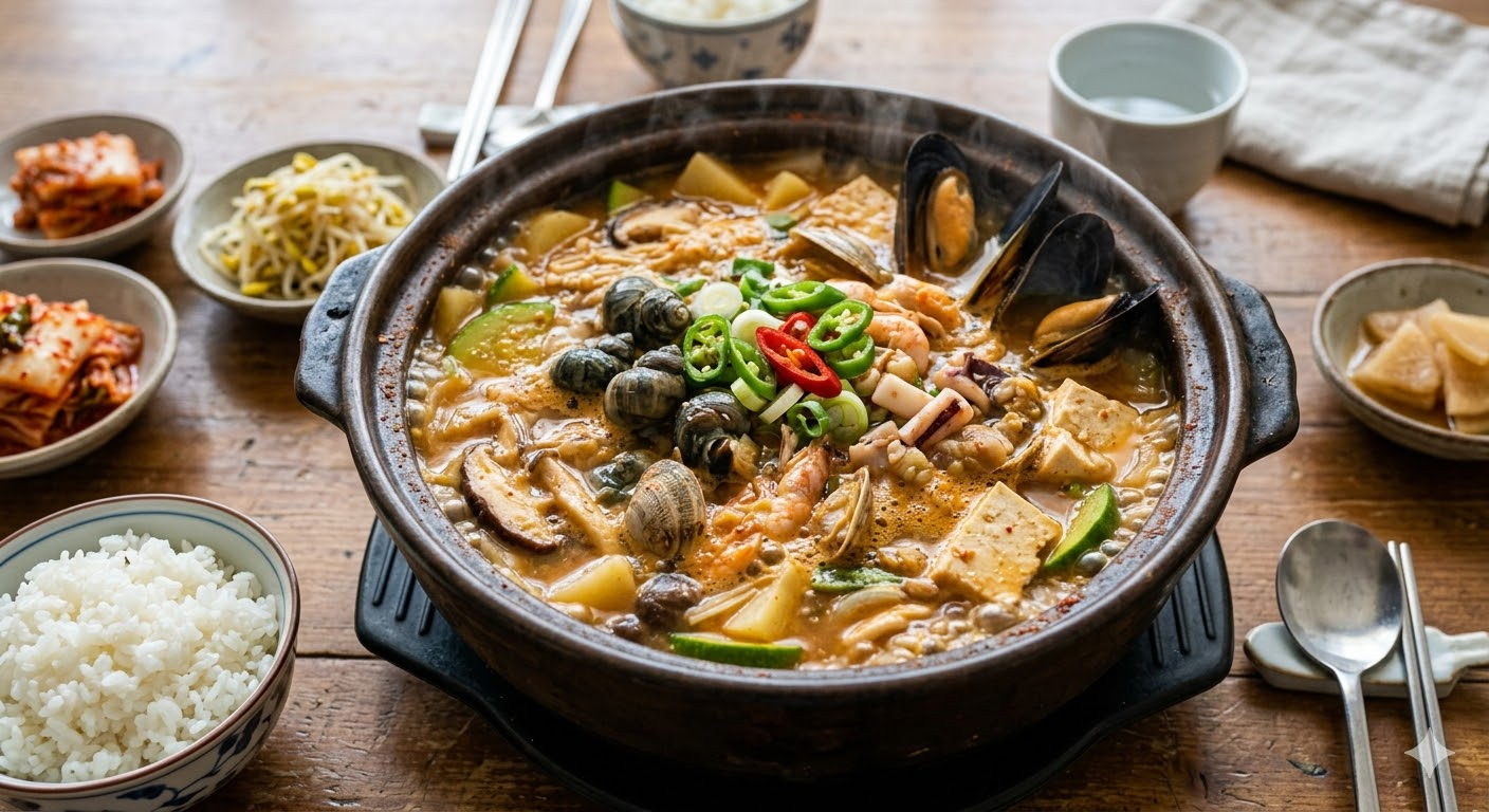 해물/우렁 된장찌개 만드는 법: 시원하고 깔끔한 바다의 풍미