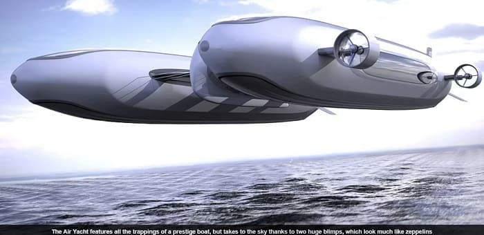 에어 요트?...배가 하늘을 나른다고? VIDEO: A luxury boat that's perfect for high-flyers! 'Mega' 490ft-long superyacht-cum-blimp ..