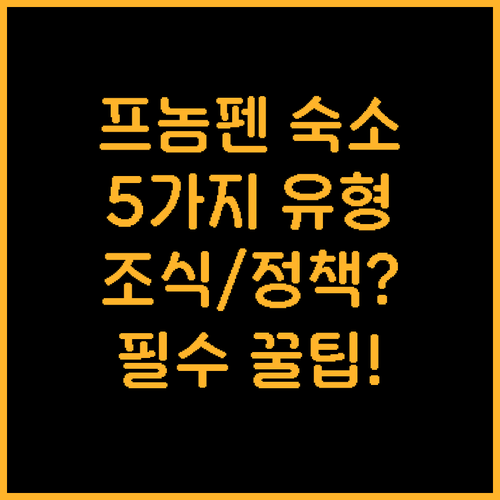 프놈펜 숙소 추천 5가지 여행 유형별..