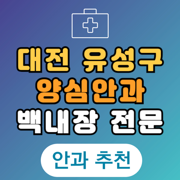 대전 유성구 백내장 전문 병원 List 수술 잘하는 안과 추천