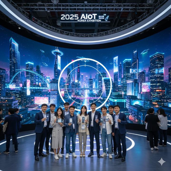 미래 도시 LED 배경 포토존 이미지