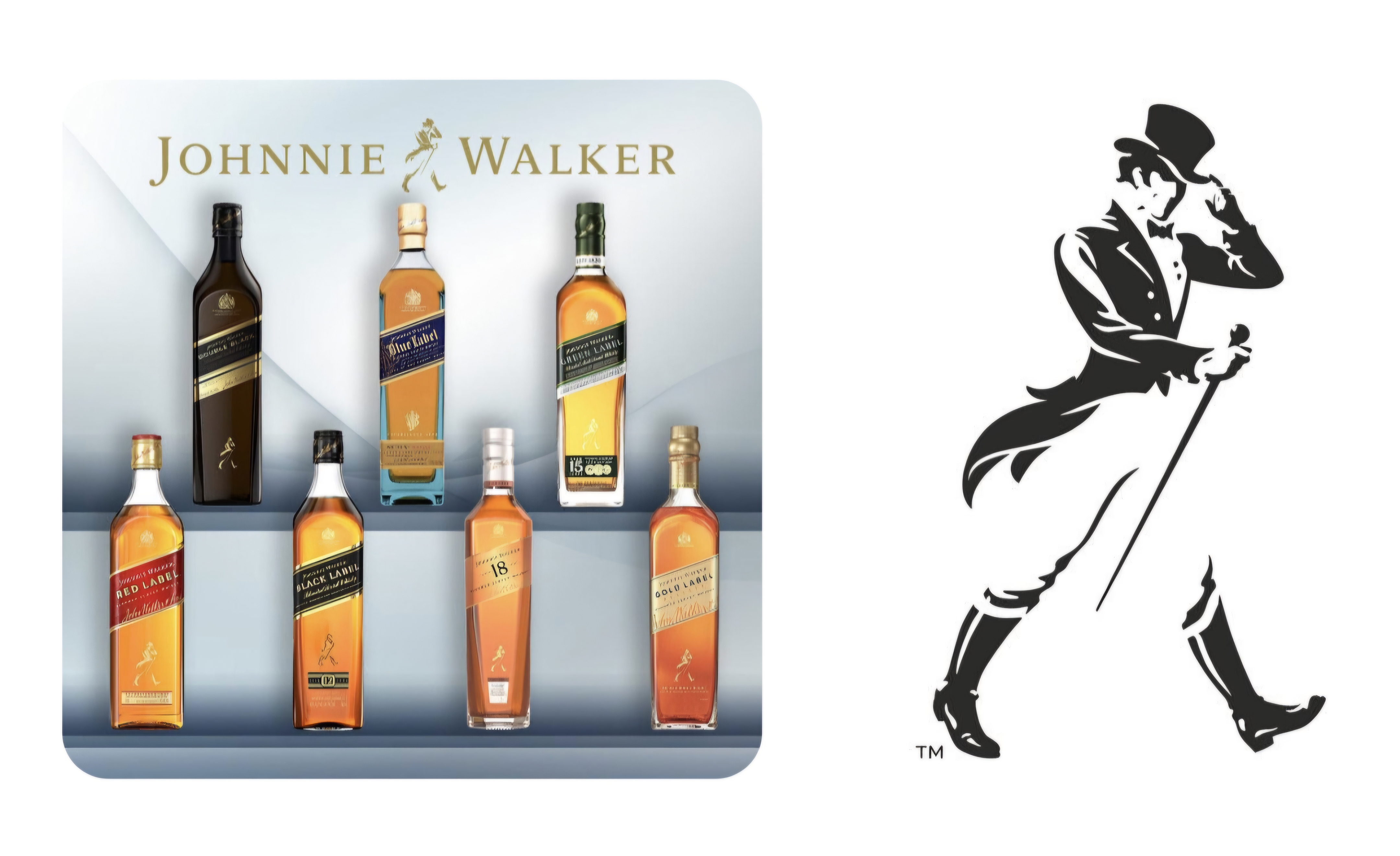 여러가지 종류의 조니워커 사진과 Keep Walking 사진 이미지