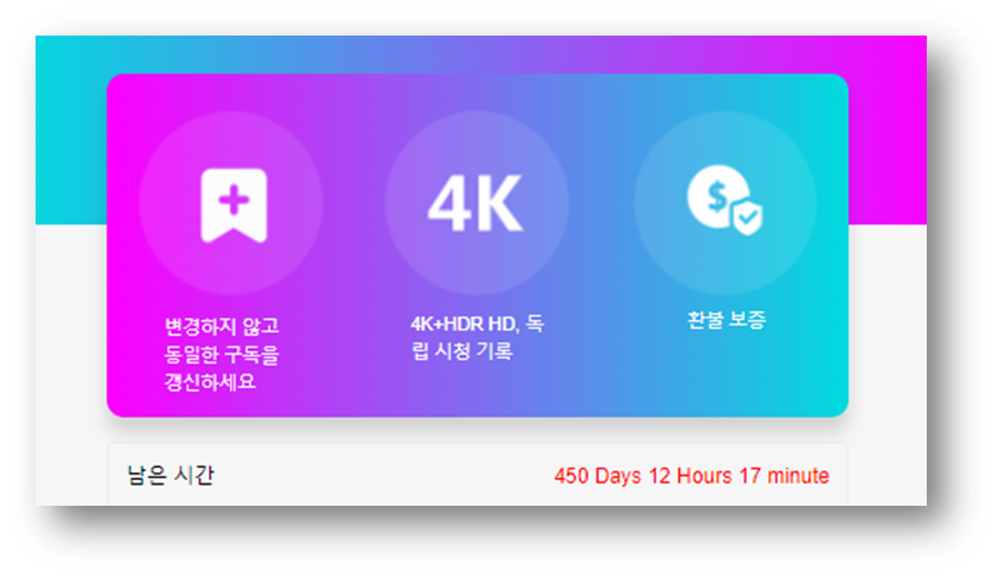 실제 구독 정보