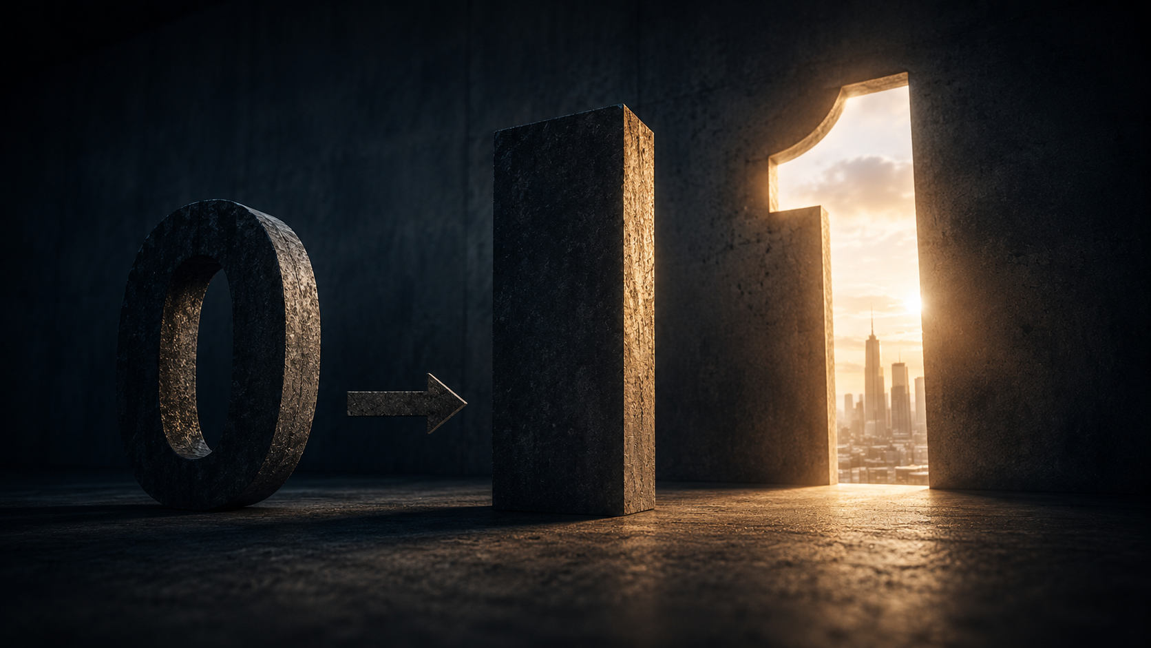 Visual representation of the Zero to One concept and breakthrough innovation