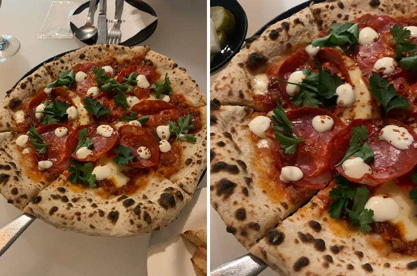 잘 구워진 칠리칠리 이태리 피자