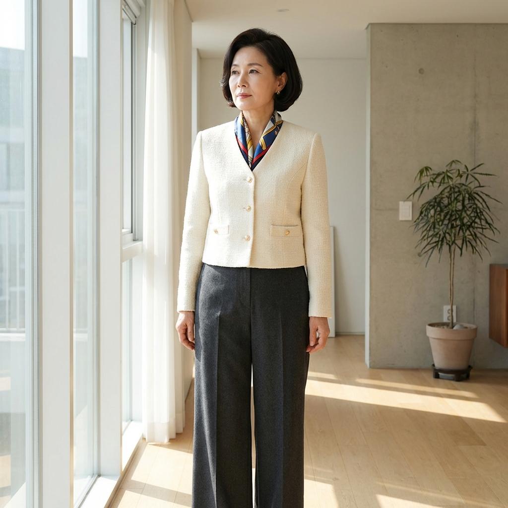 155cm 50대 여성 코디법