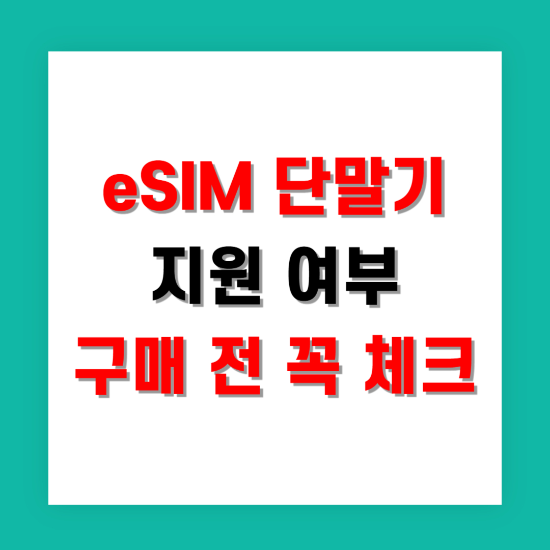 eSIM 단말기 지원 여부, 구매 전 꼭 체크