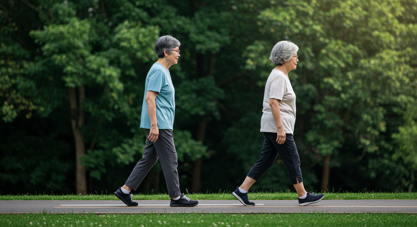 노인 걷기 운동 사진