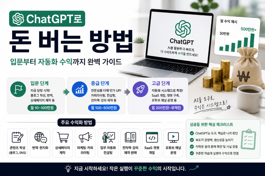 ChatGPT 활용해서 돈 버는 방법_입문부터 자동화 수익까지