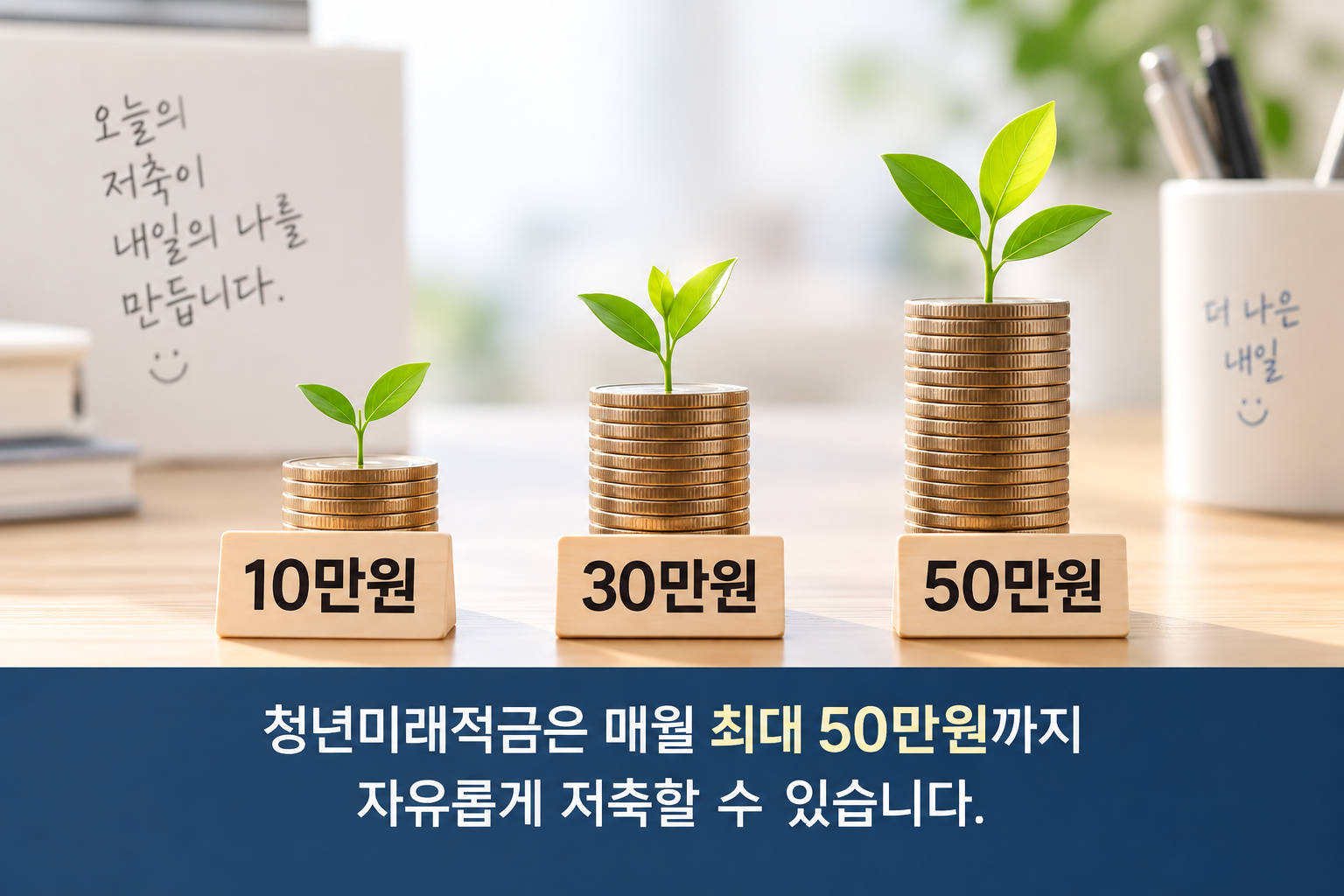 청년미래적금 매월 납입액에 따른 목돈 만들기 모식도