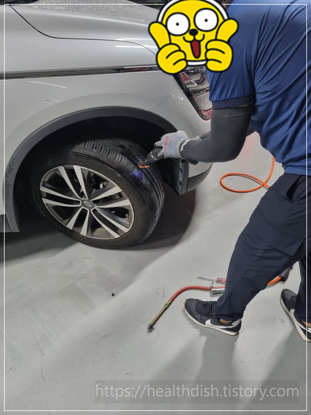 지렁이 삽입 작업