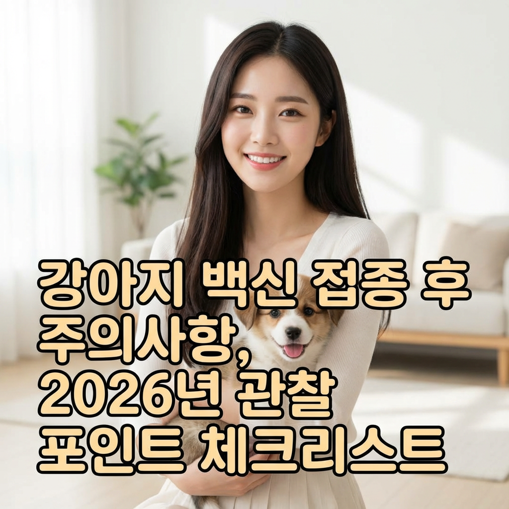 강아지 백신 접종 후 주의사항 ｜ 2026년 관찰 포인트 체크리스트