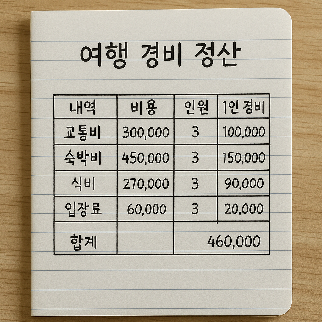 여행 경비 정산