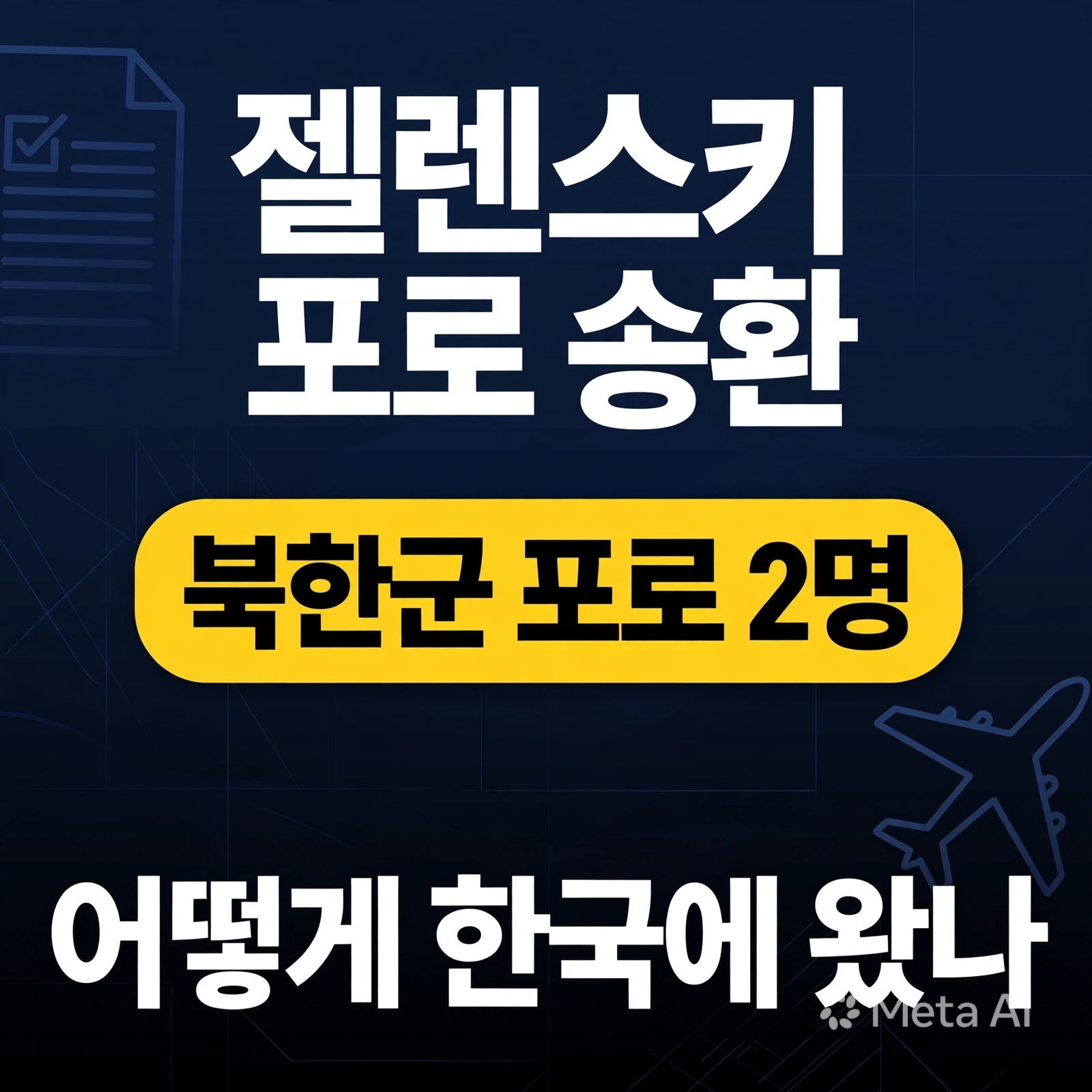 젤렌스키 포로 송환, 북한군 포로 2명은 어떻게 한국에 왔나