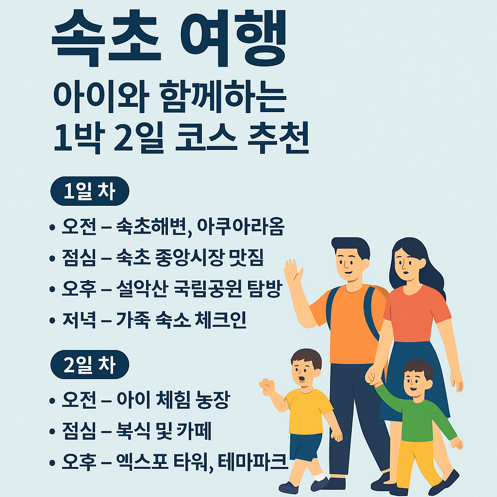 속초 여행 아이와 함께 하는 1일2일 코스 추천